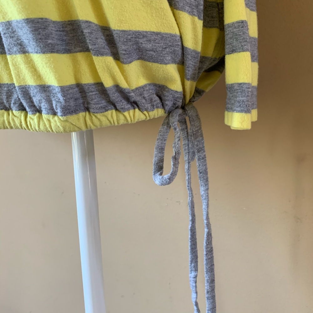 Old Navy Gray and Yellow Striped Long Sleeve Hoodie - Picture 5 of 6